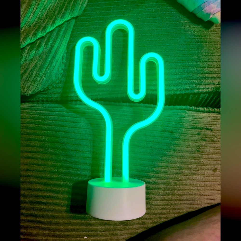 Light up neon cactus